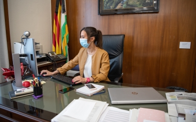 Marta Farrés, alcaldessa de Sabadell, al seu despatx | Roger Benet